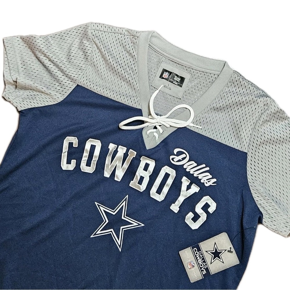 NWT NFL DALLAS COWBOYS Women's Fashion Jersey - Navy/Silver Size Large